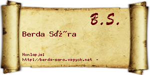 Berda Sára névjegykártya