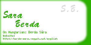 sara berda business card