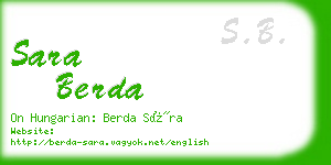 sara berda business card
